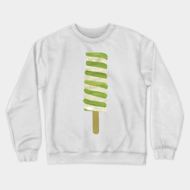 Ice lolly - green and cream spiral Crewneck Sweatshirt by Babban Gaelg